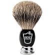 100% Pure Badger Bristle Shaving Brush with Black Deluxe Handle & Free Stand from Parker Safety Razor