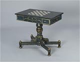 AA Importing 45370 Weathered Blue Finish Game Table with Gold Accents