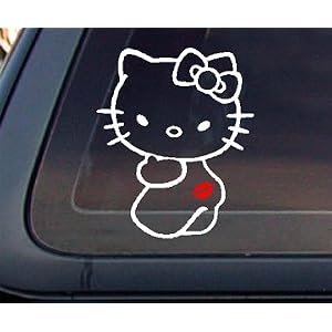 Hello Kitty Kiss My Ass with RED Lip Car Decal / Sticker