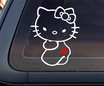 Hello Kitty Kiss My Ass with RED Lip Car Decal / Sticker
