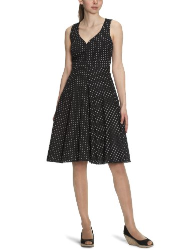 NafNaf Damen Kleid/ Knielang R82D, Gr. 36 (FR 38), Schwarz (NOIR/BLANC) Preisvergleich
