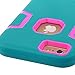iPhone 6S Plus Case, E LV iPhone 6 Plus Case Cover - Dual Layer Hybrid Armor Defender Protective Case Cover for iPhone 6S Plus / iPhone 6 Plus with 1 Stylus and 1 Screen Protector - TURQUOISE / HOT PINK