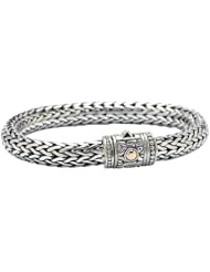 Enchanta Collection Sterling Silver & 18K Sumbu Kompor Design 7.5 Inch Bracelet, Large