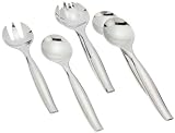 Mozaik Serving Utensil Set (3 Silver Forks, 3 Silver Spoons), 6-Piece Set (Pack of 6)