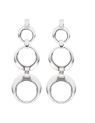 925 Sterling Silver High-Polish Finish Triple Circle Earrings