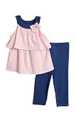 NWT Absorba Toddler Girls 2 pc pink and navy pants set