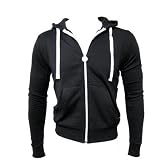 Criminal Damage Skinny Black Hoody White Zip S - XL