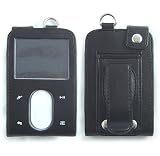 GENUINE BLACK LEATHER STANDING CASE FOR CREATIVE ZEN VISION M 30GB MP3 PLAYER