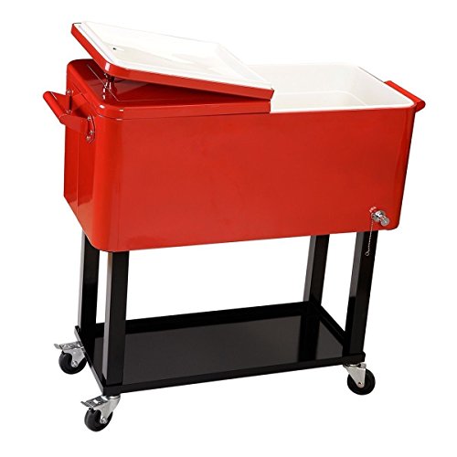 Giantex 80quart Cooler Beer Cart Outdoor Entertaining Rolling Party