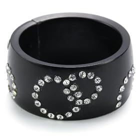 ZEFFIRA Clothilde Black Natural Horn Ring Circle Design size