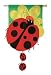 3D Lady Bug Family Regular Size Applique Flag