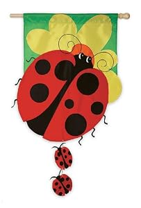 3D Lady Bug Family Regular Size Applique Flag