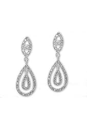 Double Tear Drop Crystal Clip-on Earring - Wedding Jewelry - Chandelier