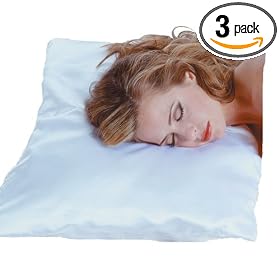 Betty Dain Sleepwear Satin Pillow Case, White (Pack of 3)