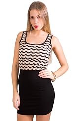 Striped Print Cutout Keyhole Short Polyester  Dress