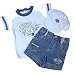 Apparel : Harley Boy's Denim Short Set (Blue), Available in Multiple Sizes