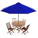 ATC - TO48-22 6pc Teak Patio Dining Set - blue canopy
