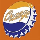 Orange Bottle Cap by Santiago Poveda . Art PRINT Poster 12.00 X 12.00