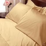 1200 Thread Count California King 4pc Bed Sheet Set 100% Egyptian Cotton Deep Pocket 1200 TC Solid Gold - By The Sheet & Duvet Store