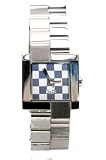 D&G Ladies Promenade Quartz Watch DW0440 With Blue/White Chequered Analogue Dial And Stainless Steel Bracelet