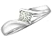 Diamond Engagement Ring: 14K White Gold 2/5 Carat (ctw) Princess Cut Ring