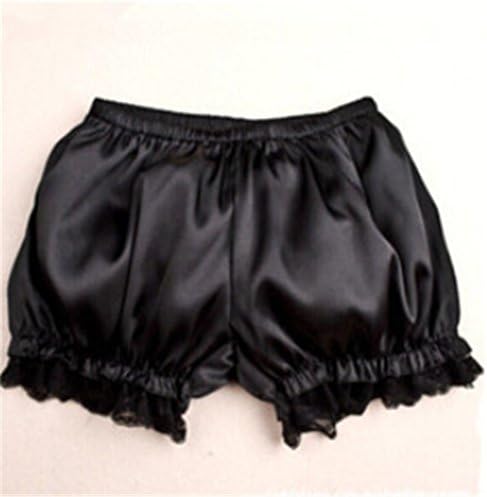 Miaoyifashion Womens Luxury Lace Satin Elastic Waist Bloomers Knicker Shorts