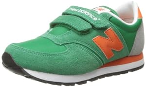New Balance KE420 Hook and Loop Running Shoe (Little Kid),Green/Orange,10.5 M US Little Kid