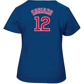 Buy Alfonso Soriano Chicago Cubs Ladies Name and Number T-Shirt by Majestic