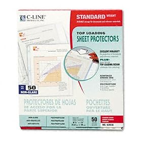 Standard Weight Polypropylene Sheet Protector, Non-Glare, 11 x 8 1/2, 50/BX