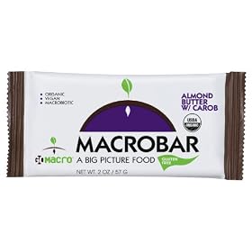 MACROBARS Organic Almond Butter with Carob, 2 oz Bars (Pack of 15)