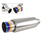 Universal Stainless Steel Muffler with 4 Titanium Burnt Tip by HK5