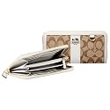 Coach Heritage Stripe Accordian Zip-Around Wallet