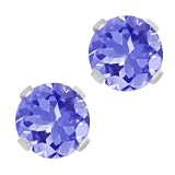 1.25 Ct Round 5Mm Tanzanite .925 Sterling Silver Stud Earrings
