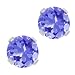 1.25 Ct Round Genuine Tanzanite .925 Sterling Silver Stud Earrings 5mm