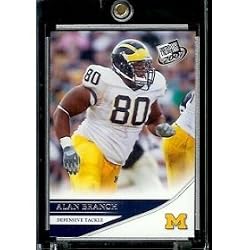 2007 Press Pass Alan Branch #25 Michigan -Arizona Cardinals RC - Rookie Football Card - Shipped In Protective Display Case!
