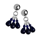 Silver Ball Post Lapis Post Earrings