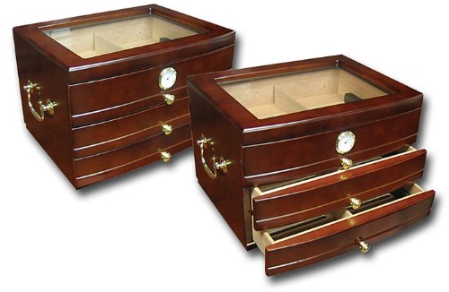 Prestige Import Group Regent Glass Top Cigar Humidor