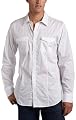 Calvin Klein Men's Herringbone Chambray Long Sleeve Shirt,White,XX-Large
