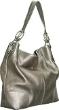 Leather ''Elegant Bucket'' Tote By Vitalio - Black, Red or Metallic Grey