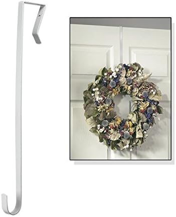 Over the Door Wreath Hook - White - 14" Long - Won't Damage Your Doors