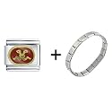 Gemini Red Italian Charm Bracelet