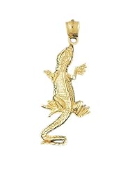 Dazzlers Solid 14k Gold Lizard Charm Pendant Available in three colors from jewelsberry (weights: 5.1 grams only)