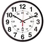 CHICAGO LIGHTHOUSE FOR THE BLIND / ILC67300040 / Quartz 12-24 Hour Wall Clock, 12-3/4in, Black, 1 AA Battery / Sold as 1 EA