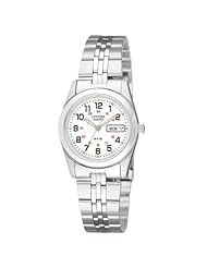 Citizen Quartz Day Date Silver Bracelet Womens Watch - EQ0510-58A