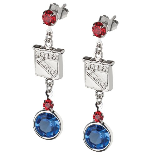 NHL New York Rangers Crystal Logo Earrings