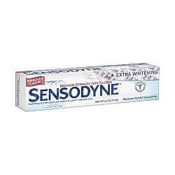 Sensodyne Toothpaste for Sensitive Teeth and Cavity Prevention, Maximum Strength, Extra Whitening, 6-Ounce Tubes (Pack of 3)
