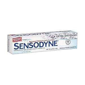 Sensodyne Toothpaste for Sensitive Teeth and Cavity Prevention, Extra Whitening, 4-Ounce Tubes (Pack of 4)