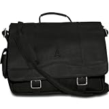 MLB Los Angeles Angels Black Leather Porthole Laptop Briefcase
