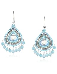 Miguel Ases Blue Quartz and Rainbow Hydro-Quartz Multi-Drop Earrings