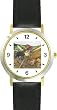Baa Baa Black Sheep - from Mother Goose by Artist: Sylvia Long - WATCHBUDDY&reg; DELUXE TWO-TONE THEME WATCH - Arabic Numbers - Black Leather Strap-Size-Large ( Men's Size or Jumbo Women's Size )